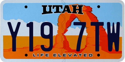 UT license plate Y197TW