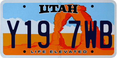UT license plate Y197WB