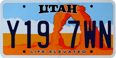 UT license plate Y197WN