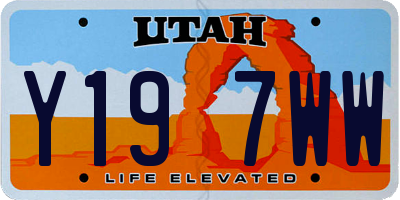 UT license plate Y197WW