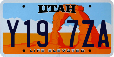 UT license plate Y197ZA