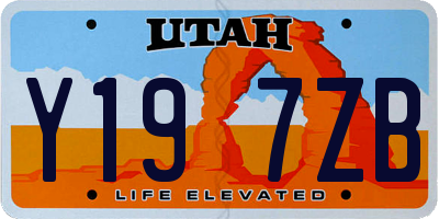 UT license plate Y197ZB