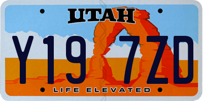 UT license plate Y197ZD