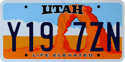 UT license plate Y197ZN