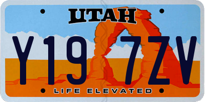 UT license plate Y197ZV