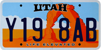 UT license plate Y198AB