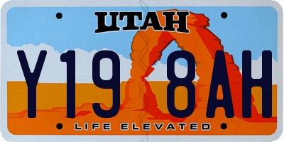 UT license plate Y198AH