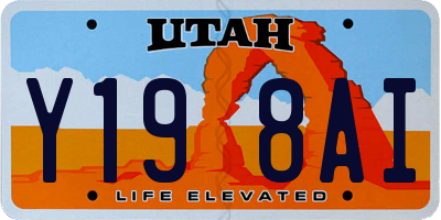 UT license plate Y198AI