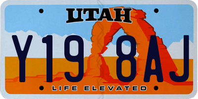UT license plate Y198AJ
