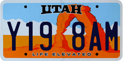 UT license plate Y198AM