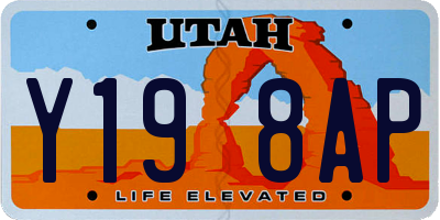 UT license plate Y198AP