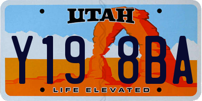 UT license plate Y198BA