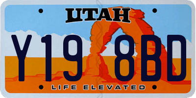UT license plate Y198BD
