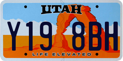 UT license plate Y198BH