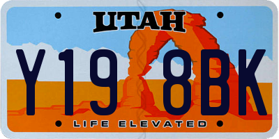 UT license plate Y198BK