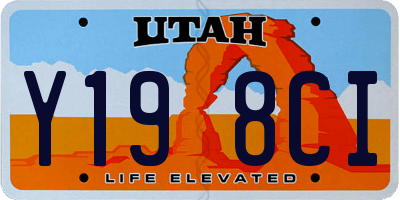 UT license plate Y198CI