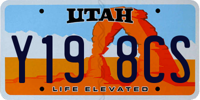 UT license plate Y198CS