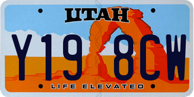 UT license plate Y198CW