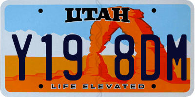 UT license plate Y198DM