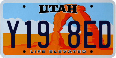 UT license plate Y198ED