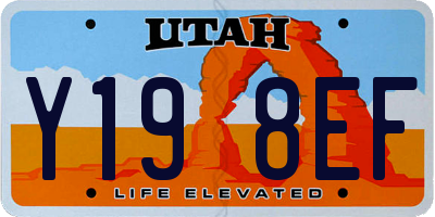 UT license plate Y198EF