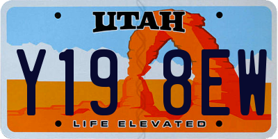 UT license plate Y198EW