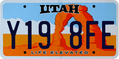UT license plate Y198FE