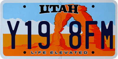 UT license plate Y198FM