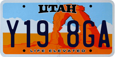 UT license plate Y198GA