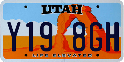 UT license plate Y198GH