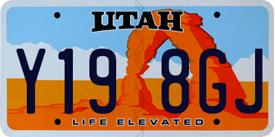 UT license plate Y198GJ