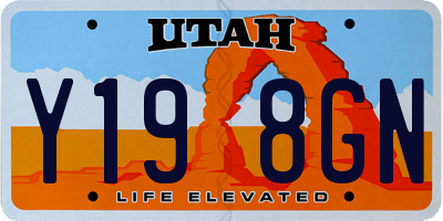 UT license plate Y198GN