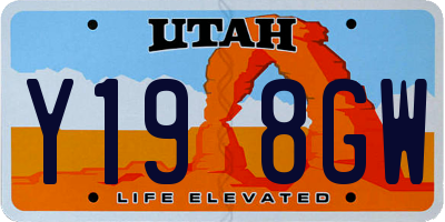 UT license plate Y198GW