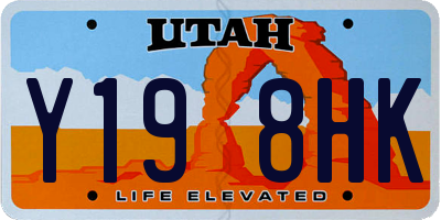 UT license plate Y198HK