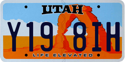UT license plate Y198IH