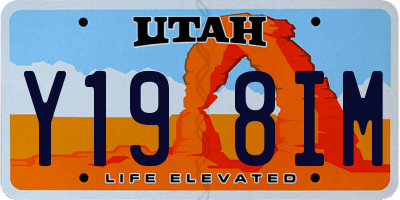 UT license plate Y198IM