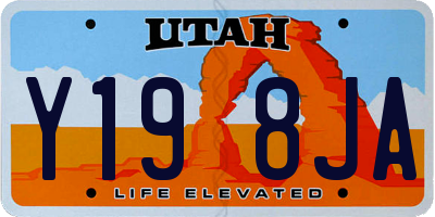 UT license plate Y198JA