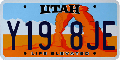 UT license plate Y198JE
