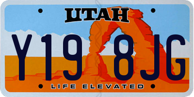 UT license plate Y198JG