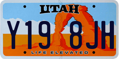 UT license plate Y198JH