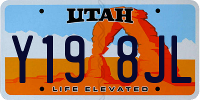 UT license plate Y198JL