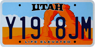UT license plate Y198JM
