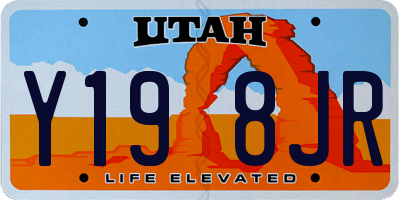 UT license plate Y198JR