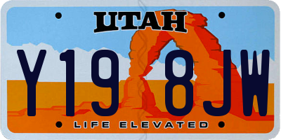 UT license plate Y198JW