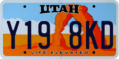 UT license plate Y198KD
