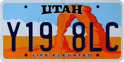 UT license plate Y198LC