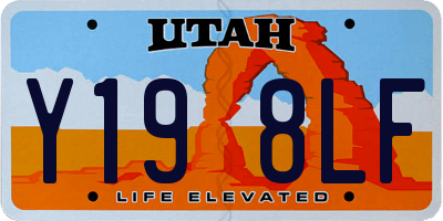 UT license plate Y198LF