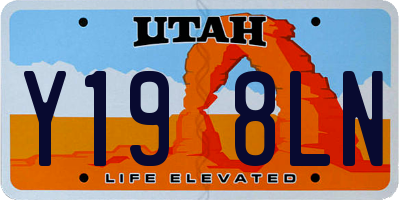 UT license plate Y198LN