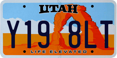 UT license plate Y198LT