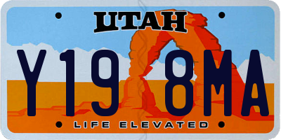 UT license plate Y198MA